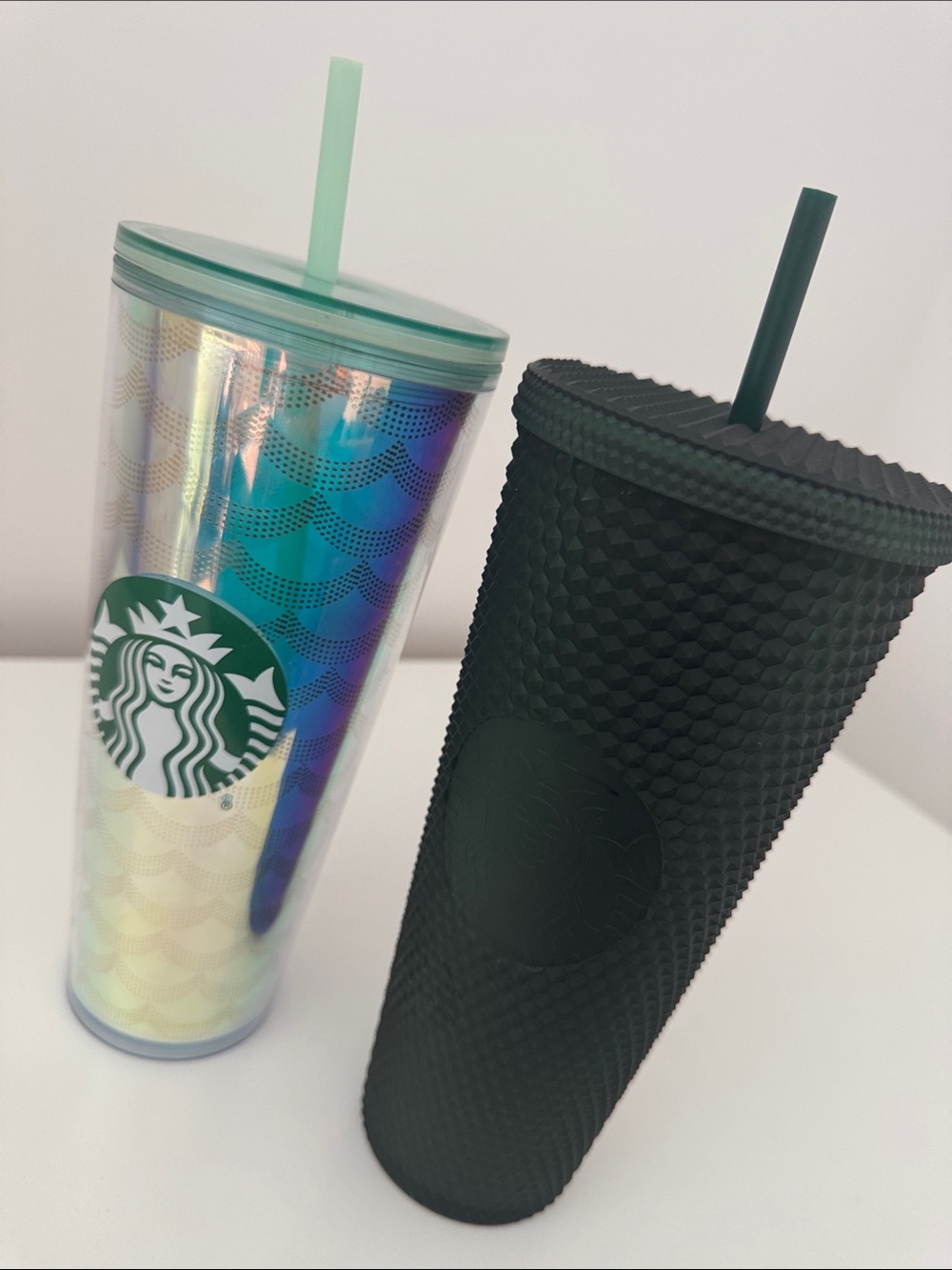 Starbucks Iridescent Mermaid & Matte Black Textured Cold Cups